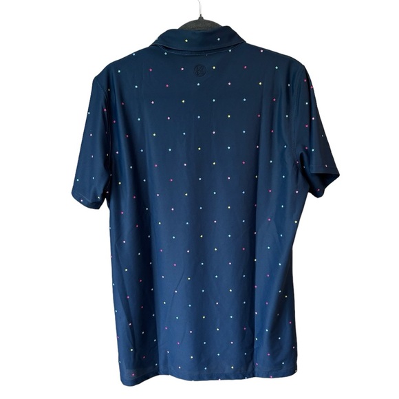 NEW G/FORE Performance Golf Polo Navy/Multicolor Star Print Men's Size M - Picture 3 of 11